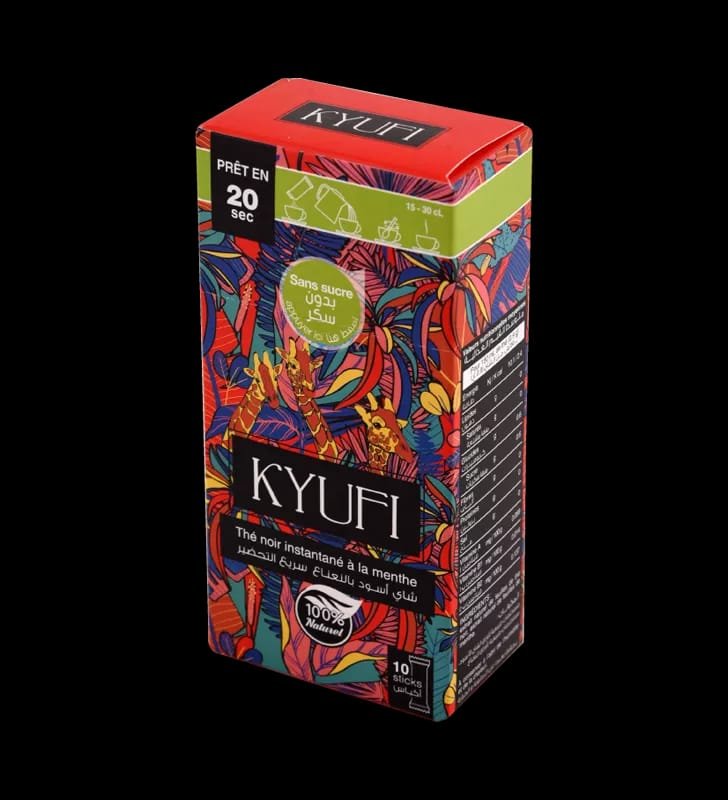 Thé noir soluble KYUFI 10x0.9GR Menthe-Sans sucre