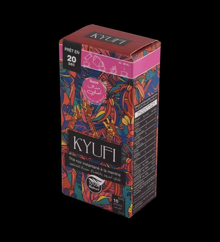 Thé noir soluble KYUFI   10x7.5GR Menthe-Avec sucre